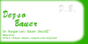 dezso bauer business card